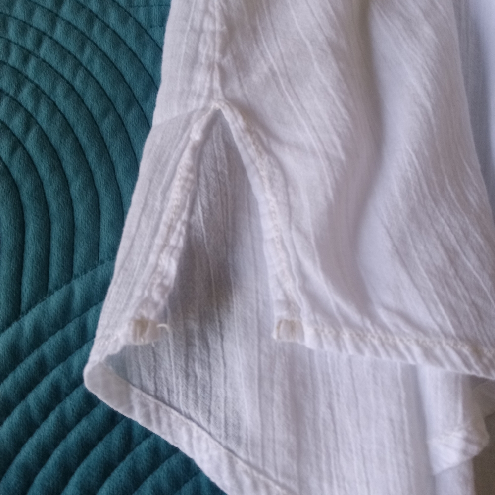 We The Free Oversized White Gauzy Button Down Top - Picture 5 of 8